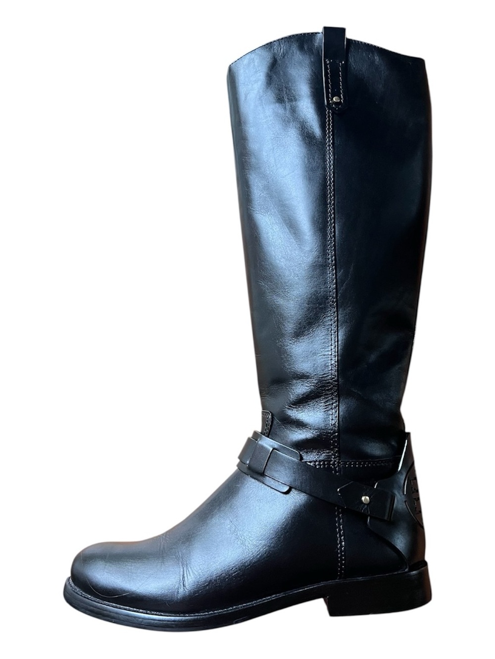 TORY BURCH COLTON RIDING BOOT GALLEON LEATHER BLACK SIZE 8